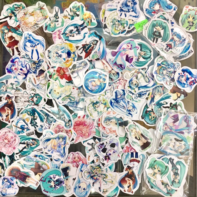 Ảnh sticker miku bóc dán combo 20-50 cái nhiều mẫu khác nhau