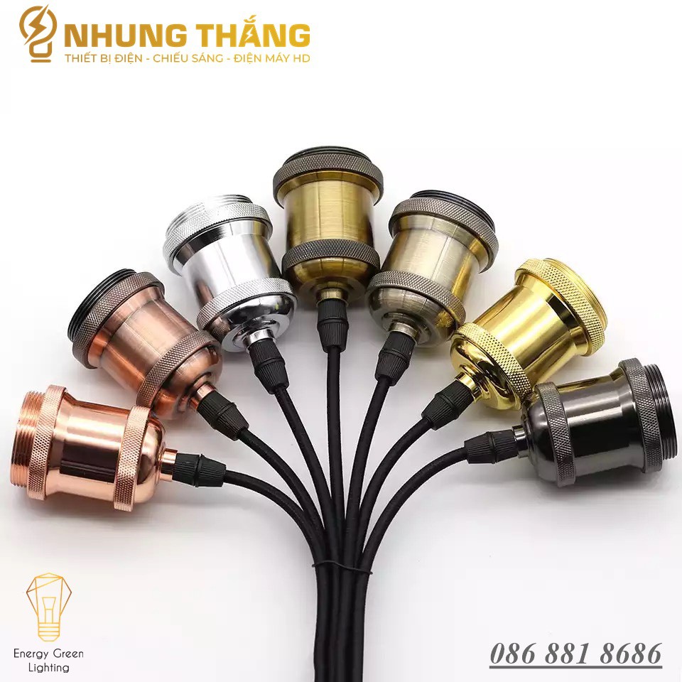 Combo 6 Đui đèn đồng thả trang trí MX23 không bóng ( Các Màu )