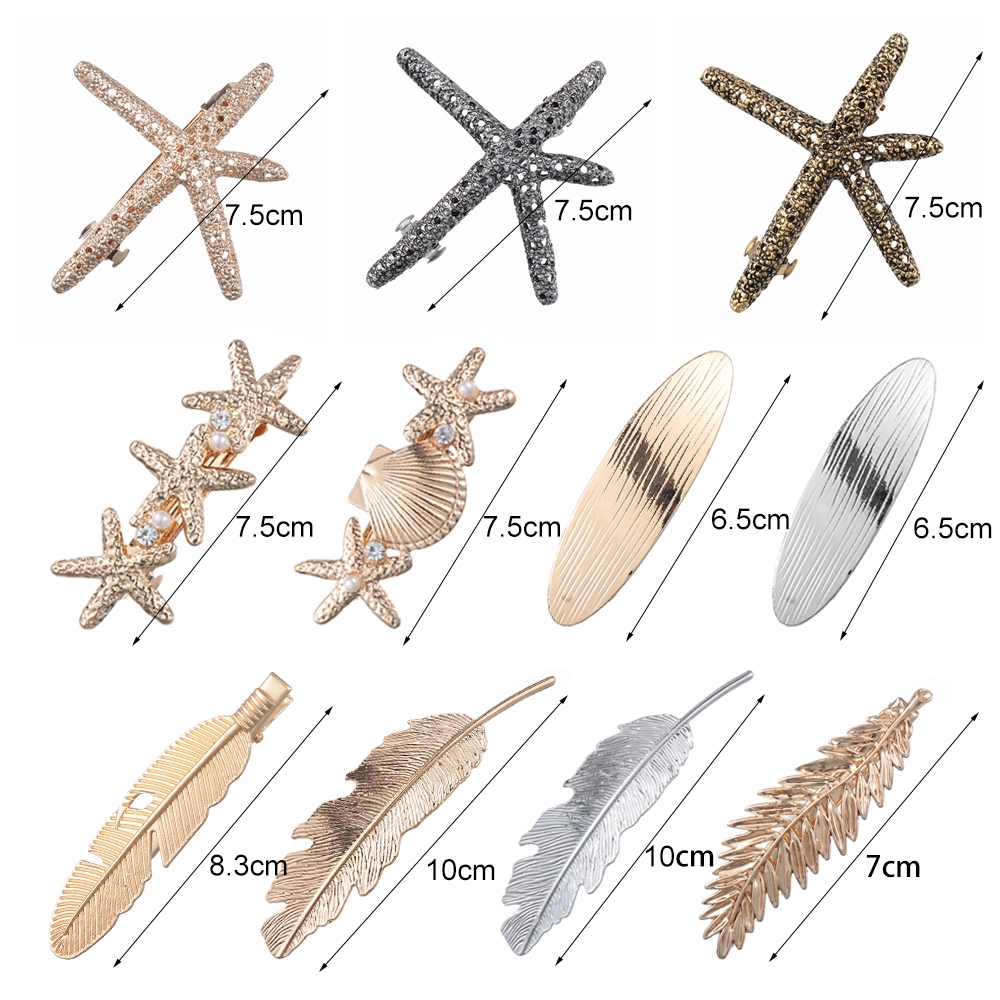 Kẹp tóc hợp kim hình chiếc lá xinh xắn thời trang cho nữ