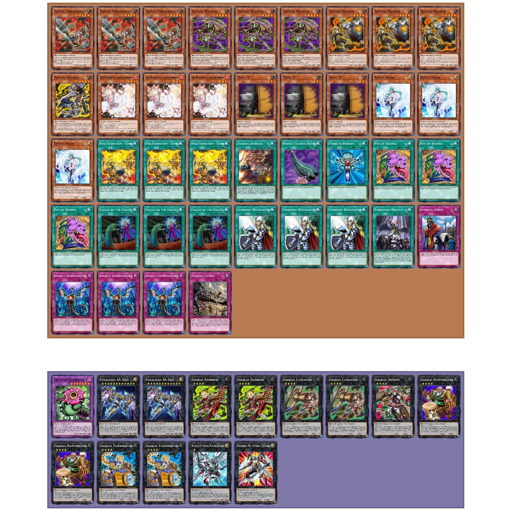 Bài Yugioh ❤️FREESHIP❤️ Thẻ bài Yugioh Zoodiac deck 54 lá