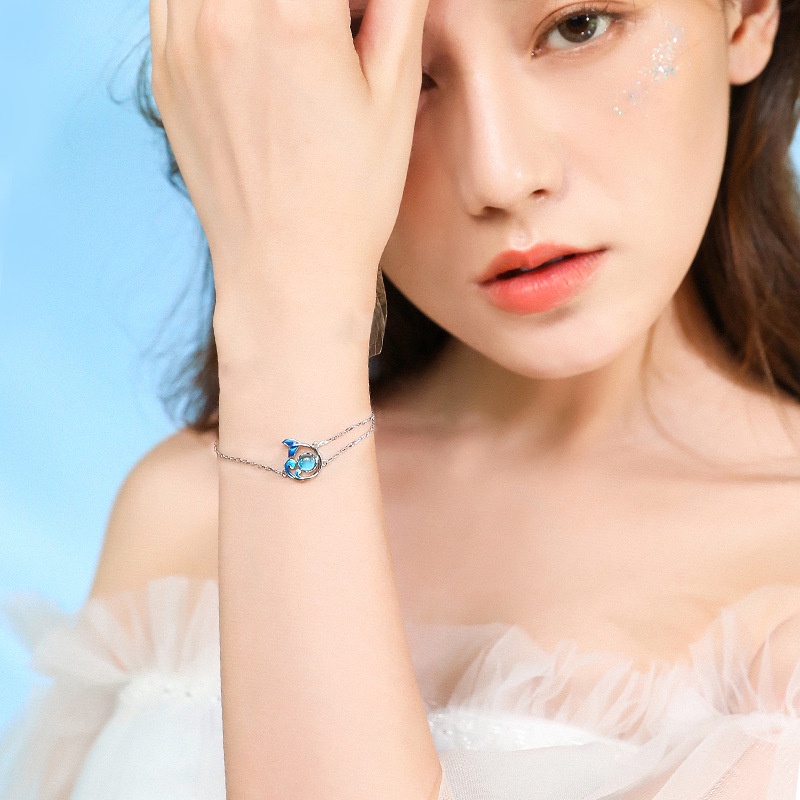 Vòng Đeo Tay Hình Đuôi Nàng Tiên Cá Bằng Epoxy Nhỏ Xinh Làm Quà Tặng Cho Bạn