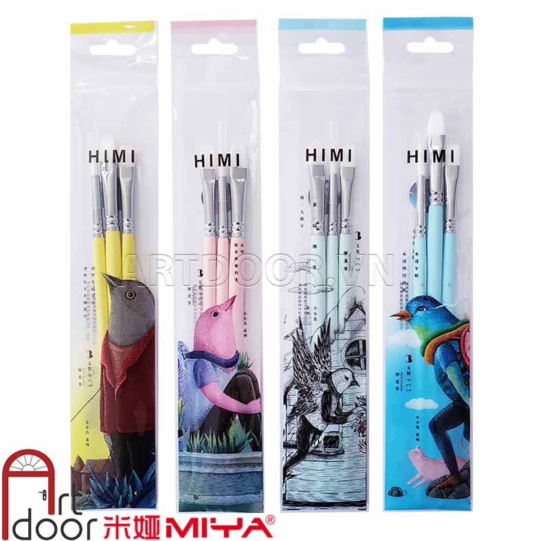 [ARTDOOR] Bộ cọ vẽ màu nước, gouache HIMI Xanh dương (3 cây)