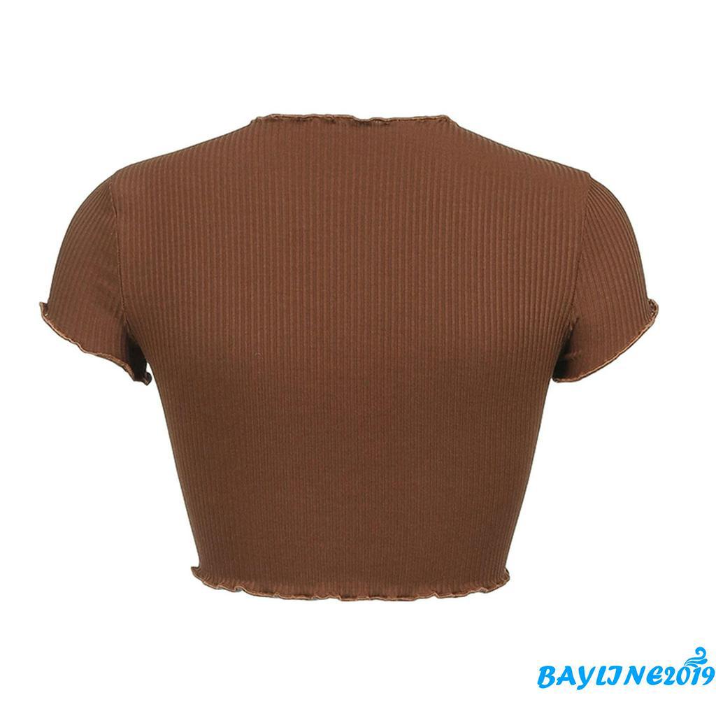 Áo Thun Tay Ngắn Cổ Tròn Thời Trang Hàn Quốc Dành Cho Nữ