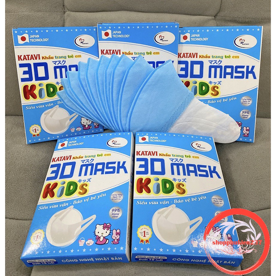 Khẩu Trang 3D Mask Katavi VinMask Dập Công Nghệ Nhật Có Size Bé Và Người Lớn Hộp 10 Cái | WebRaoVat - webraovat.net.vn