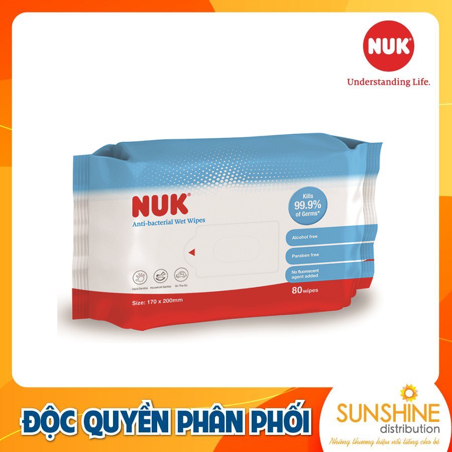 Khăn ướt NUK diệt khuẩn,không chứa cồn