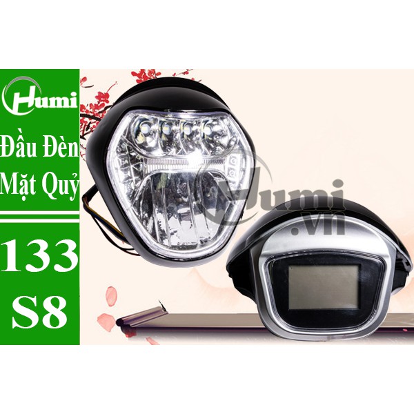 Đầu Đèn Xe Điện 133S8 Mặt Quỷ Đủ Màu