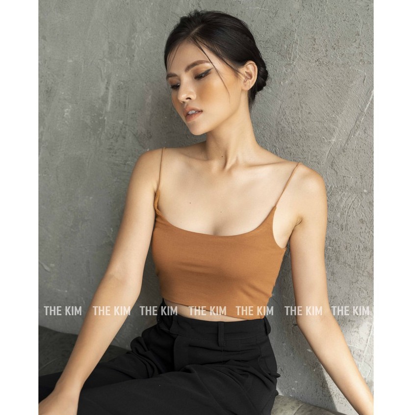 [Mã FADEP0610 giảm 10K đơn 99K] Áo croptop 2 dây sợi bún The Kim cotton hai lớp, áo nữ 2 dây A104 | BigBuy360 - bigbuy360.vn