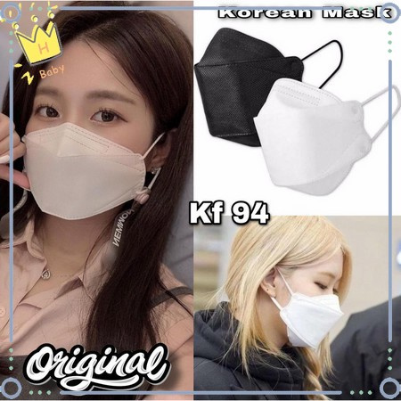 Khẩu trang 4 lớp 3D đơn giản cao cấp phong cách Hàn Quốc KF94