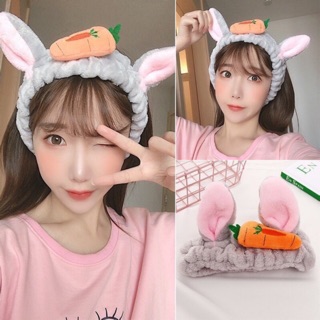 Băng đô vải nhung tai thỏ cà rốt siêu yêu