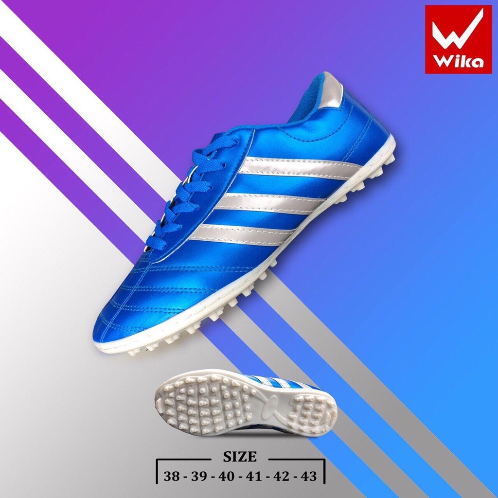 Giày Đá Bóng Nam 3 Sọc Chính Hãng Wika CT3 Giày Bóng Đá Sân Cỏ Nhân Tạo Chất Liệu Da Pu Mềm Mại Ôm Chân Khâu Toàn Bộ Đế