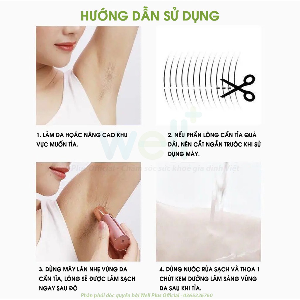 [Bán Lẻ Giá Sỉ] Máy Tẩy Lông Sạc Pin Thiết Kế Hình Son Môi Mini Có Đèn - Máy Triệt Lông Vùng Kín Cho Nữ