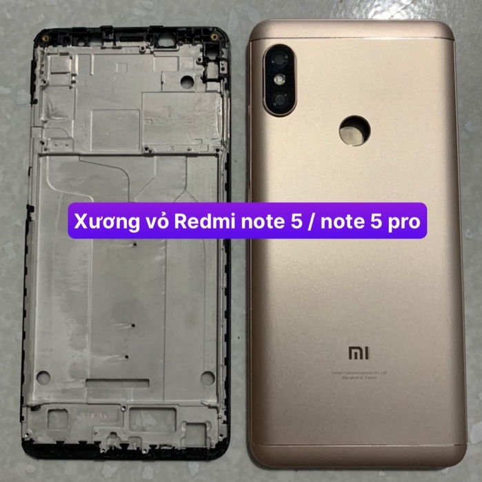 bộ xương vỏ xiaomi redmi note 5 / note 5 pro dùng chung / bộ gồm lưng,xương,phím,kính camera