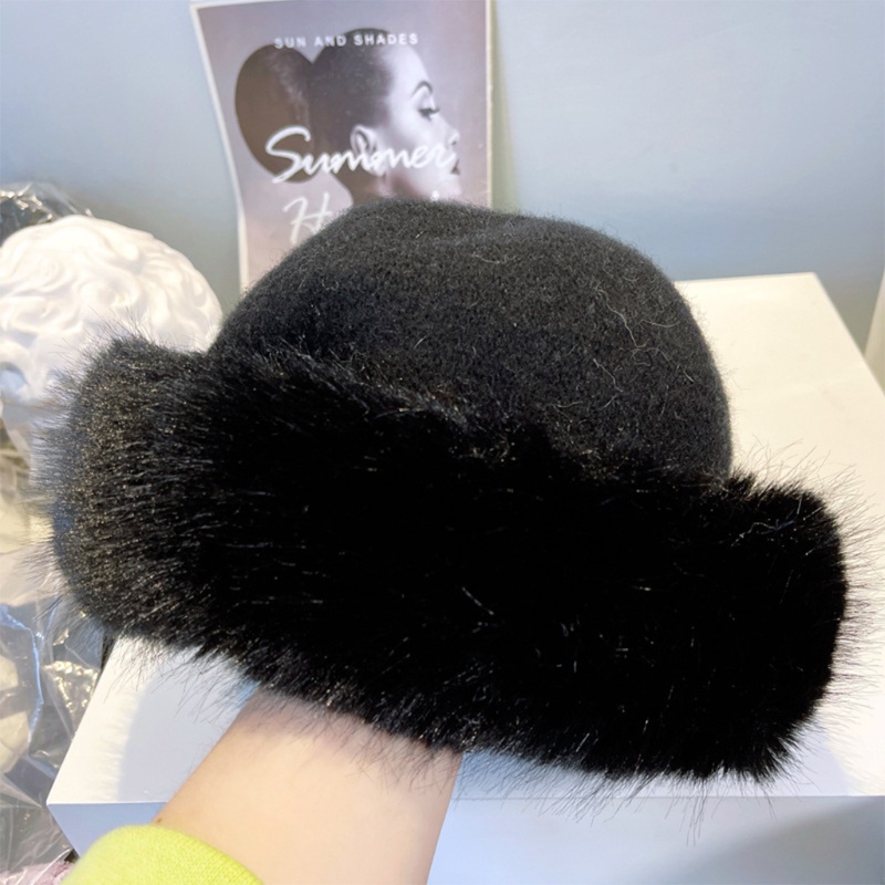 Mũ bucket vải len phong cách Nga thời trang