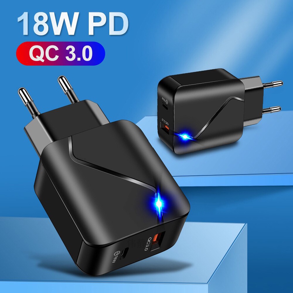 Đầu sạc DT PD18W QC3 0 Đầu sạc nhanh USB Đầu cắm sạc di động bằng nhựa