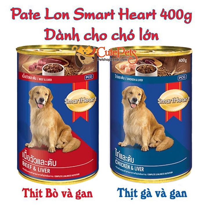 Pate cho chó Smart Heart lon 400g Dành cho chó lớn - CutePets Phụ kiện thú cưng Pet shop Hà Nội