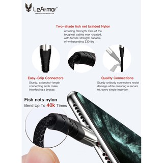 [LeArmor]  Cáp Sạc LeArmor MFI USB-A to Lightning - Black