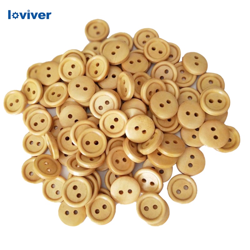 Set 100 Nút Gỗ 2 Lỗ In Chữ Loviver Phong Cách Vintage Thích Hợp Cho May Giày Thẻ