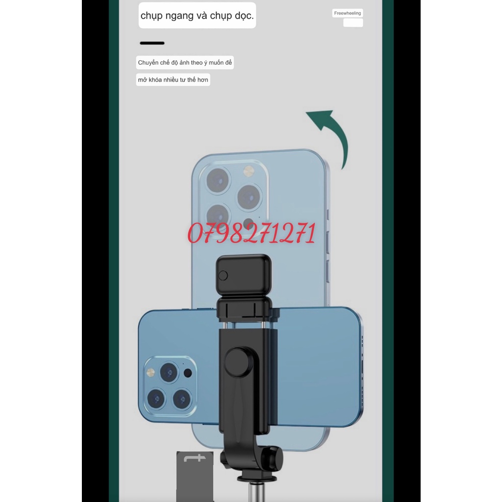 Gậy 3 chân tự sướng Selfie Bluetooth Không Dây Gấp Gọn Kèm Điều Khiển Từ Xa với đèn LED F210S cho điện thoại Ios Android