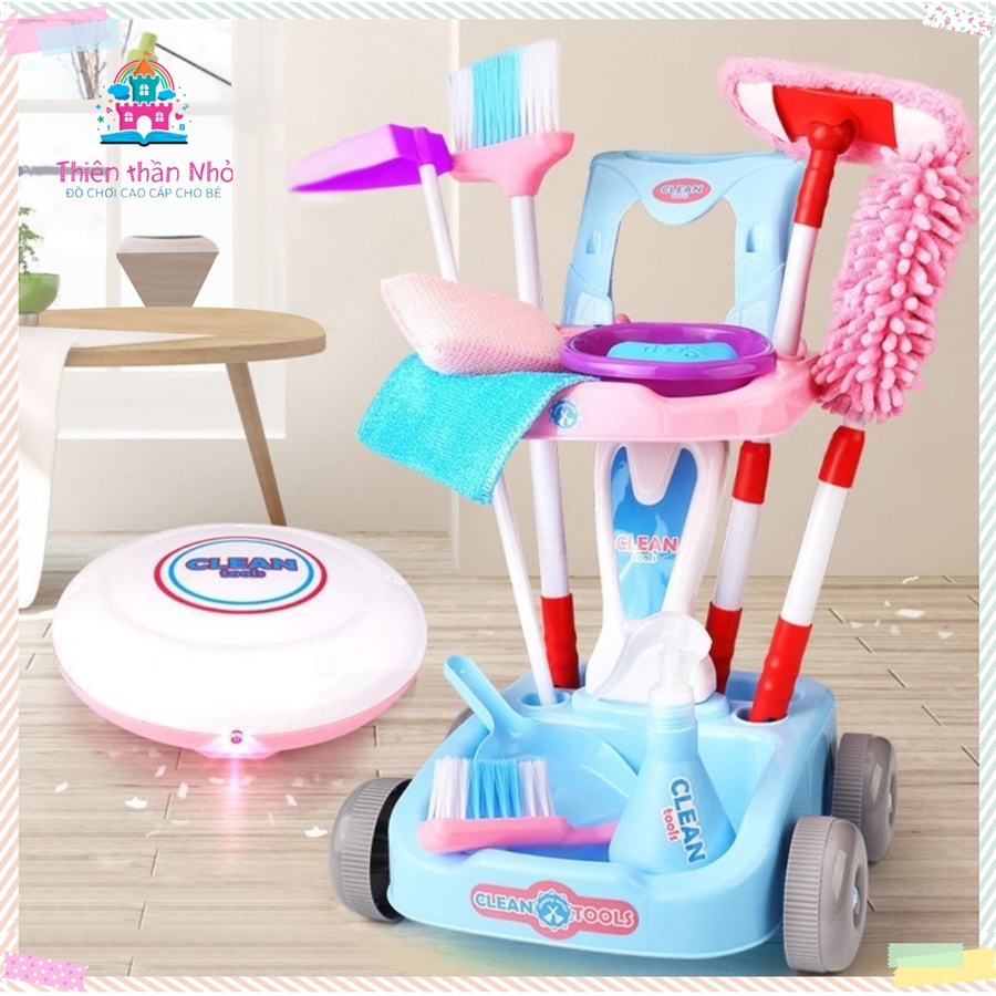 Bộ Đồ Chơi Xe Đẩy Dọn Dẹp Vệ Sinh Cho Bé - Giúp Bé Tập Làm Việc Nhà Tinh Thần Trách Nhiệm