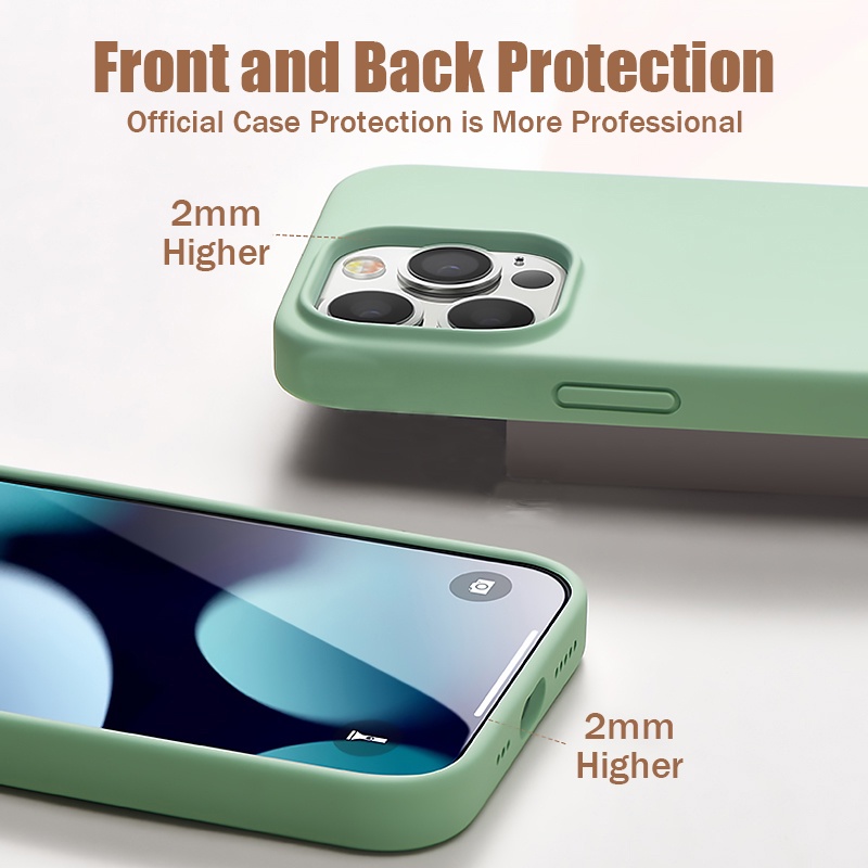 Ốp Điện Thoại Silicon Mềm Dẻo Màu Trơn Cho iPhone 14 13 12 11 Pro Max Mini XS XR X 8 7 6 6S Plus + SE 2020