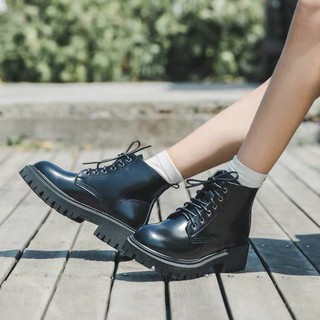Original boots 6 lỗ xỏ đế cao - Boots da bò nữ (genuine leather)
