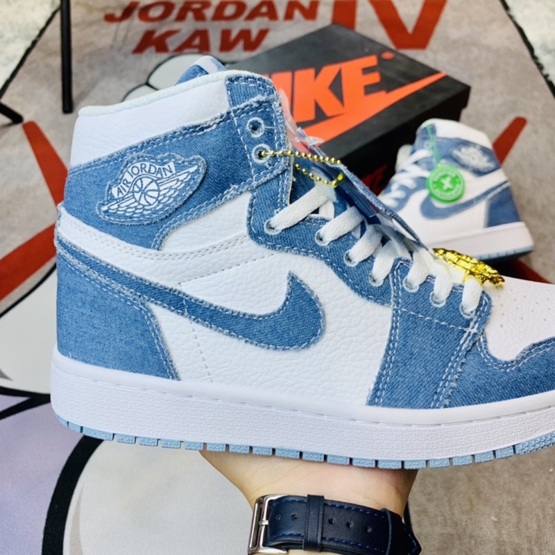Giày thể thao sneaker cổ cao Jordan 1 High OG Demin  Hàng SC