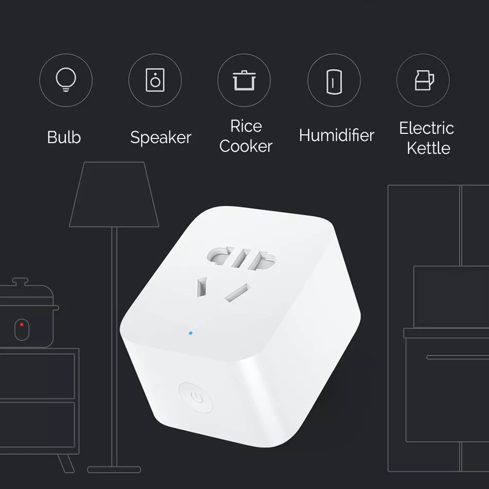 ◎✙Ổ Cắm Thông Minh Xiaomi Mijia USB Đôi Kết Nối Bluetooth/ Wifi Có Nút On/Off Điều Khiển Không Dây Qua Điện Thoại