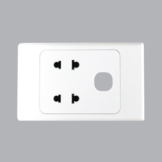 Ổ cắm đôi 2 chấu 1 lỗ âm tường MPE