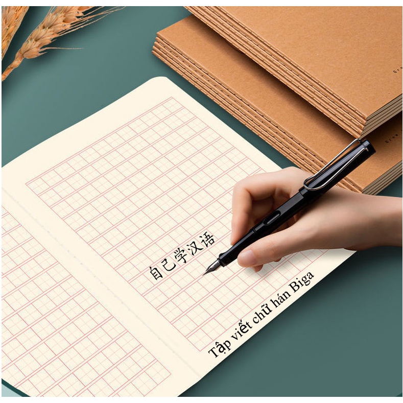 Vở kẻ ô vuông luyện viết tiếng Trung Hàn Nhật, Tập viết chữ hán đẹp - VOME72