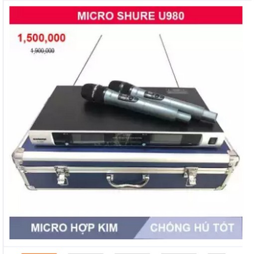 MICRO  KHÔNG DÂY SHURE U980 LOẠI 1