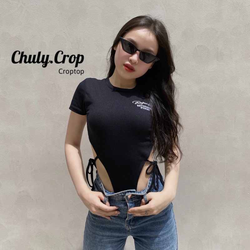 Áo Bodysuit Khoét Eo Hot Tiktok. Vải Cotton Quảng Châu Chất Siêu Đẹp, Mịn - Chuly