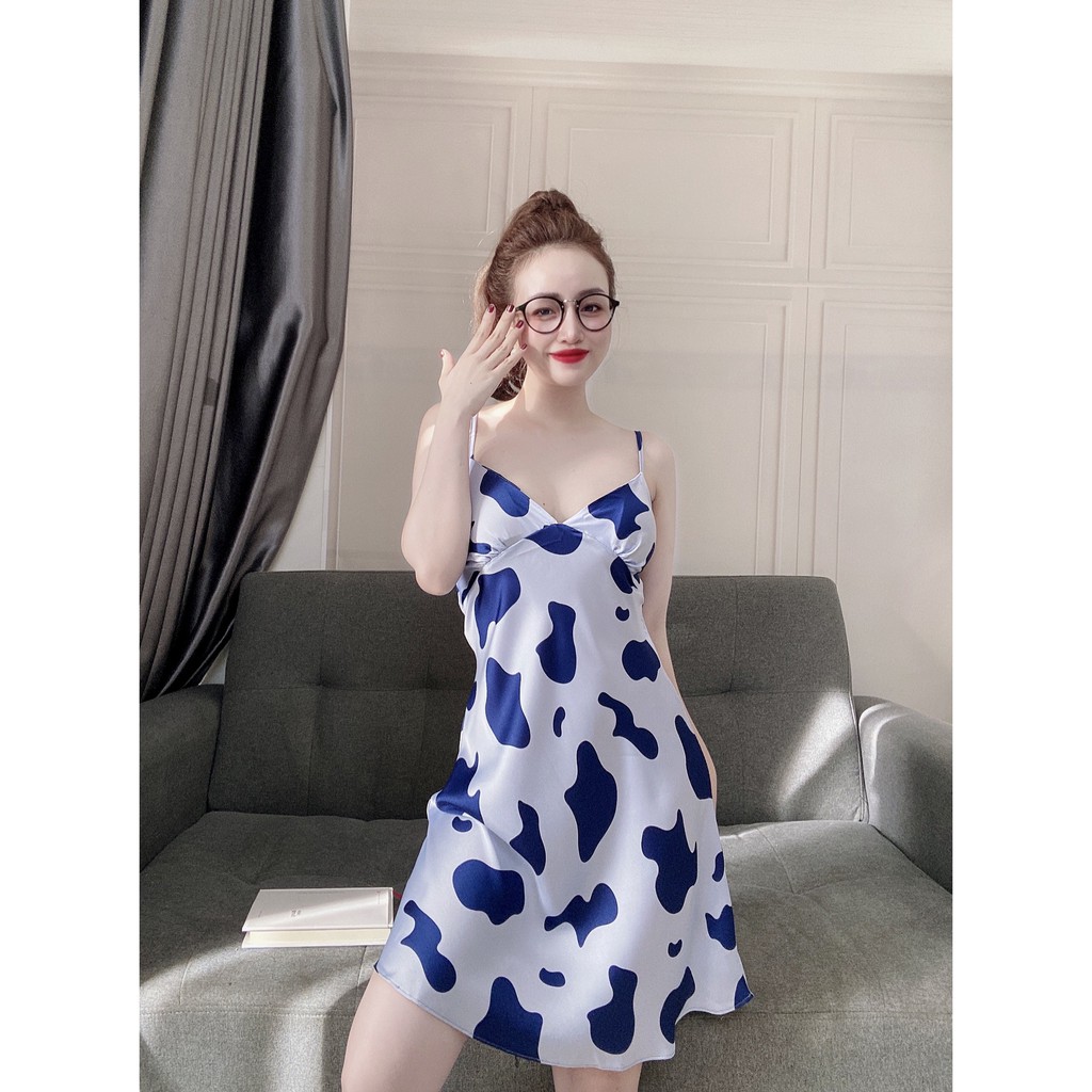Váy Ngủ Sexy Lụa Satin Váy Ngủ Bò Sữa Mút Rời Cao Cấp Babi mama - BV04 | BigBuy360 - bigbuy360.vn