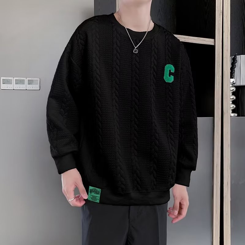 Áo Sweater Tay Dài Cổ Tròn Thời Trang Xuân Thu Cho Nam 2 Màu Size M-2XL