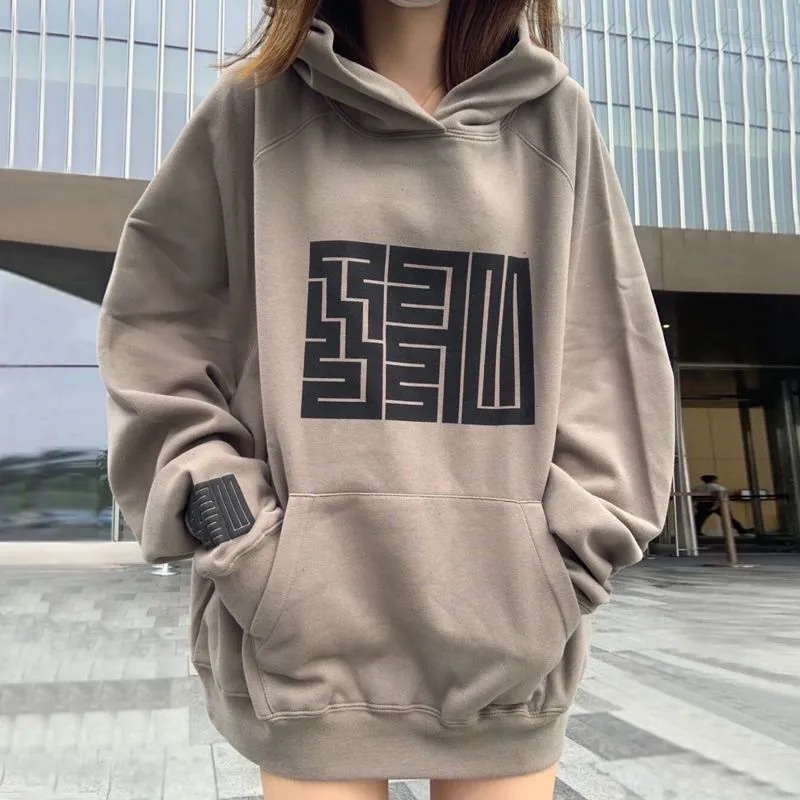 Áo Hoodie Nam Nữ Unisex Màu Nâu Xám Dài Tay Có Mũ Phom Rộng Chất Nỉ Da Cá Phong Cách Ulzzang Hàn Quốc Cá Tính Năng Động