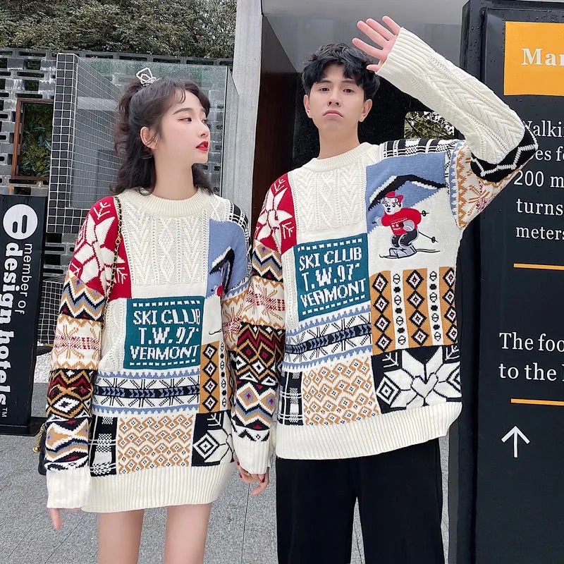 Áo len đôi hoạ tiết - Chất len có dãn hàng Quảng Châu mẫu 2021