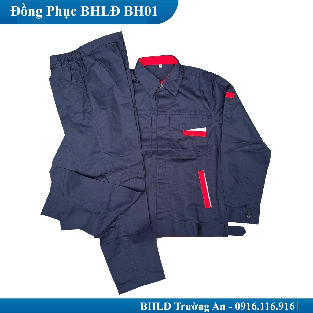 Quần áo bảo hộ lao động BH01 cho kỹ sư công nhân có túi hộp thoải mái thoáng mát thấm hút mồ hôi