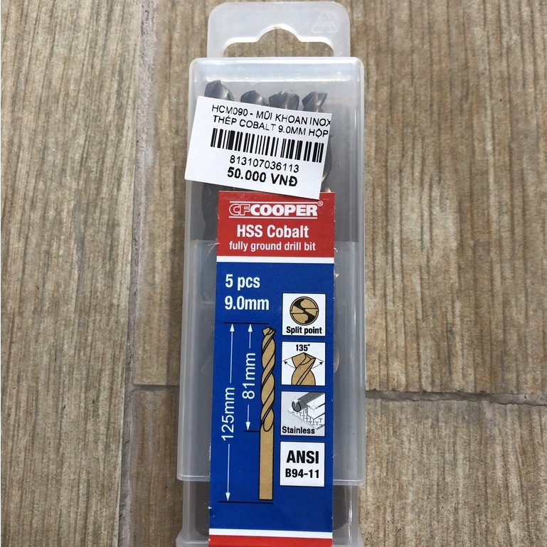 MŨI KHOAN INOX THÉP COBALT  CF COOPER