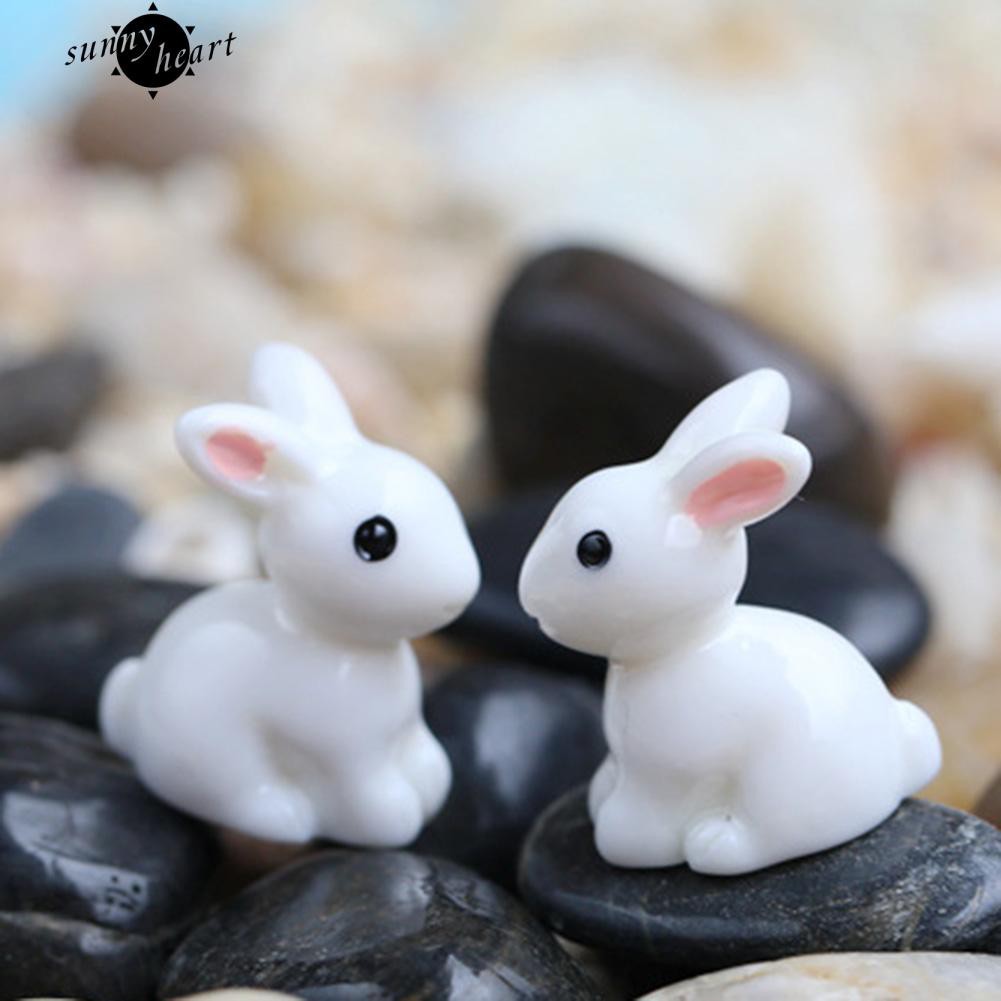 Set 10 mô hình thỏ bằng nhựa dùng để trang trí tiểu cảnh