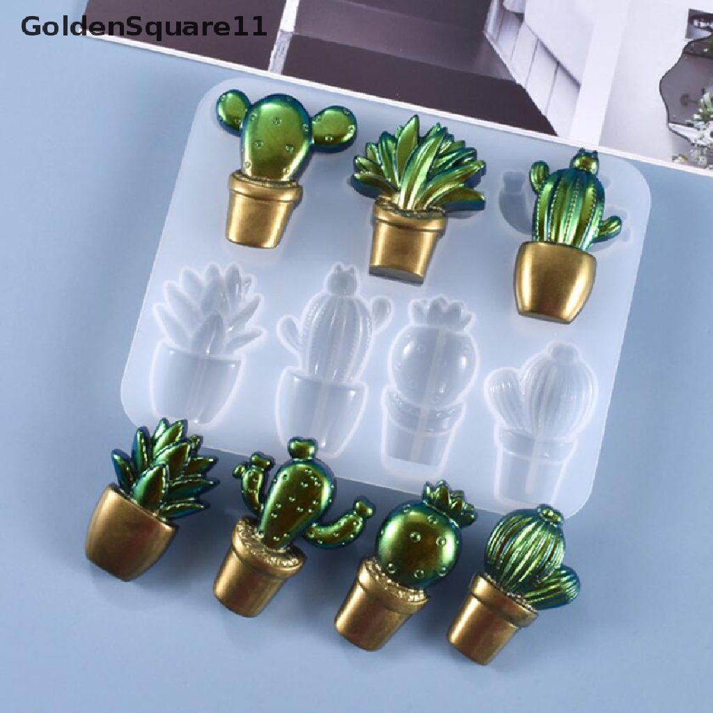 Khuôn Silicone Làm Mặt Dây Chuyền Hình Chậu Xương Rồng 3D DIY