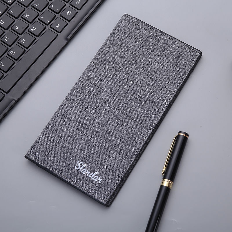 Ví Dáng Ngắn / Dài Gập Đôi Siêu Mỏng Bằng Vải Canvas Cá Tính Dành Cho Nam 2021