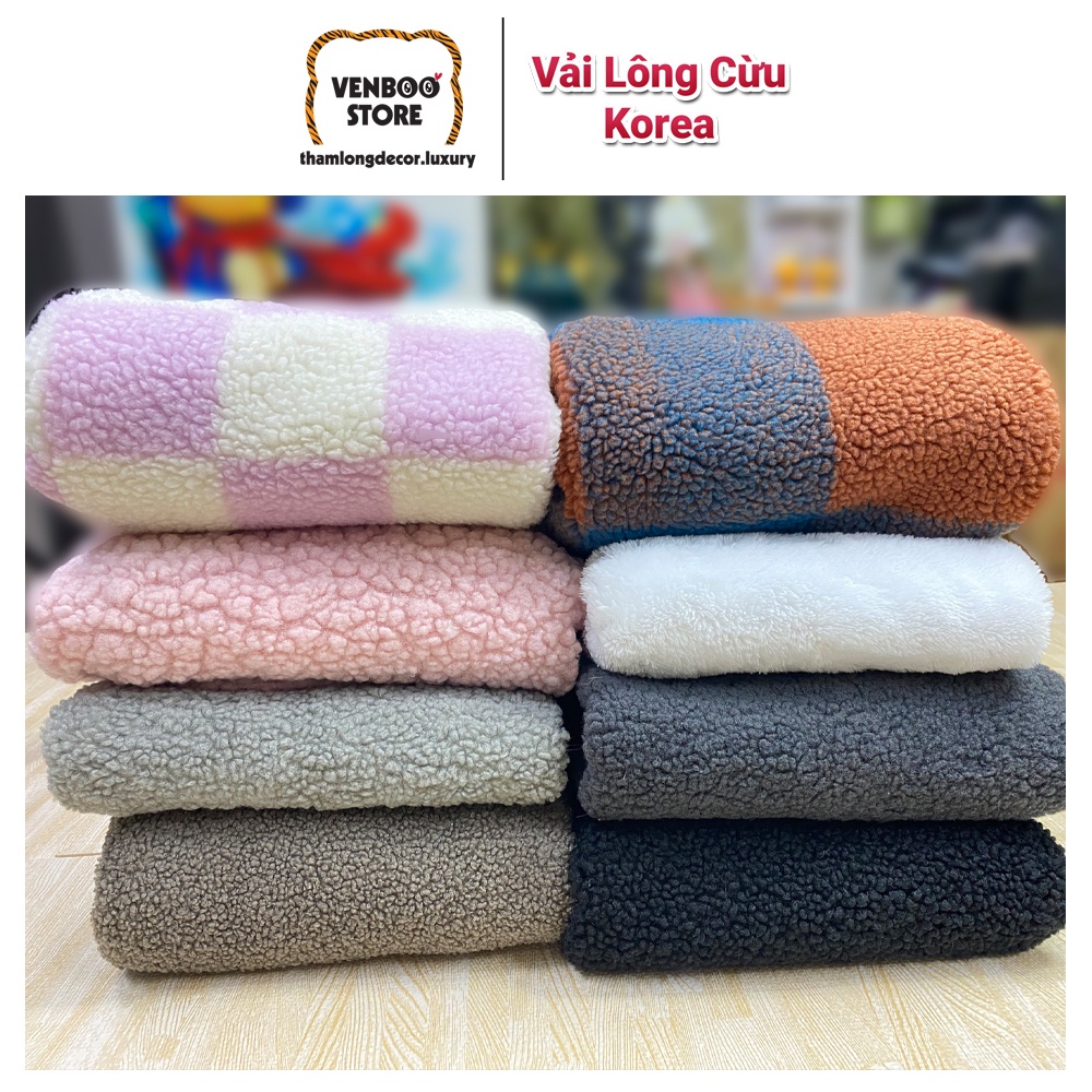 🐑 1m x 1m5 Vải Lông Cừu may áo khoác lông cừu chăn lông cừu bó hoa gấu bông gấu dâu đệm ngồi ghế lười nệm cho chó ổ mèo