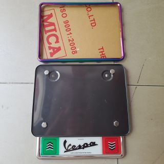Combo đế biển euro cờ ý và hộp biển số cho vespa , giúp đỡ văng xình lên đèn hậu , biển số , vừa trang trí cho xe