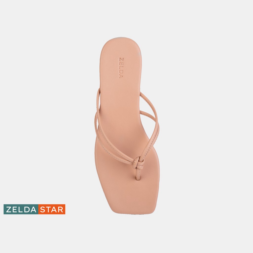 Dép xẹp nữ Zelda Star xỏ ngón quai thắt đế 1cm - DX0271020