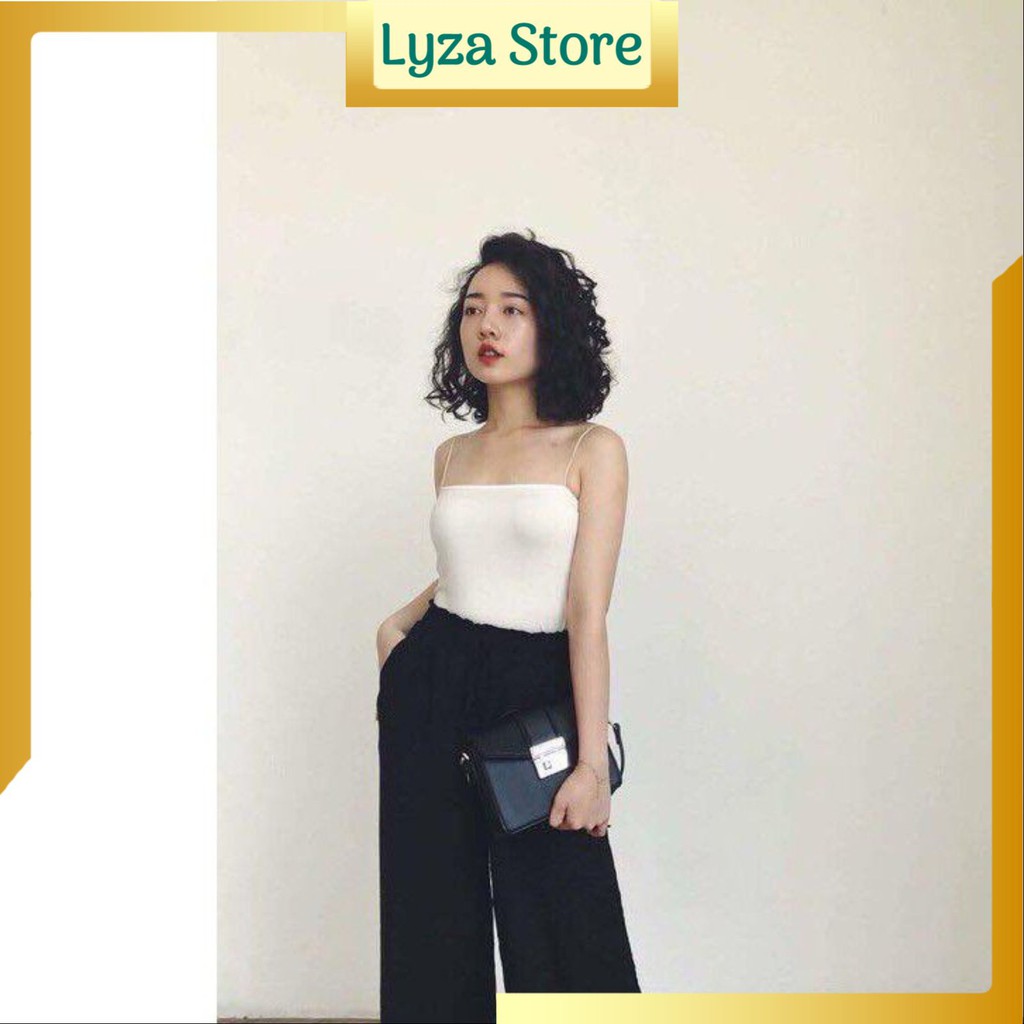 Áo 2 dây sợi bún, croptop hai dây chất bozip tàu co dãn 4 chiều dưới 52kg - Lyza Store | BigBuy360 - bigbuy360.vn