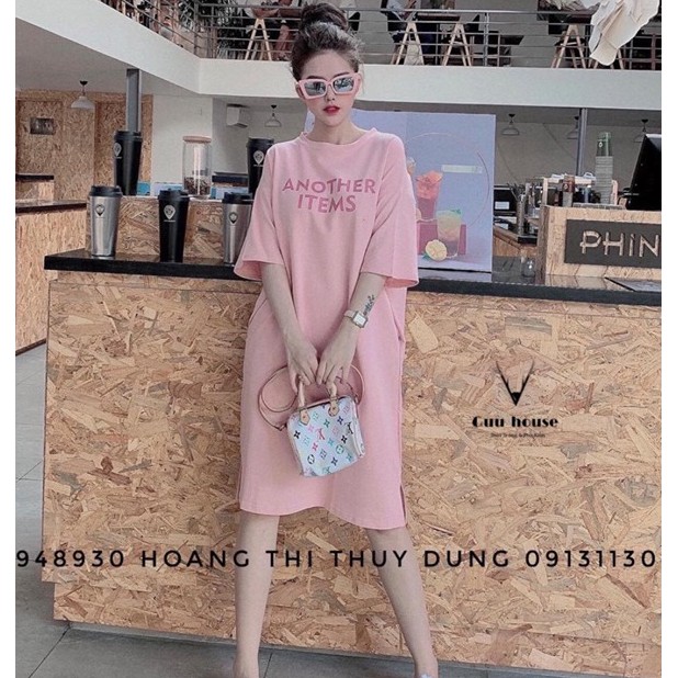 Đầm suông nữ , váy suông Another cộc tay cổ tròn chất liệu cotton mịn mát form rộng mặc được bầu có size | BigBuy360 - bigbuy360.vn