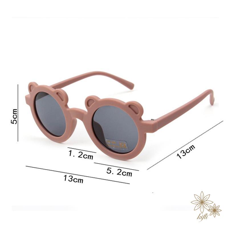 Kính râm gọng tròn thiết kế tai gấu xinh xắn cho bé