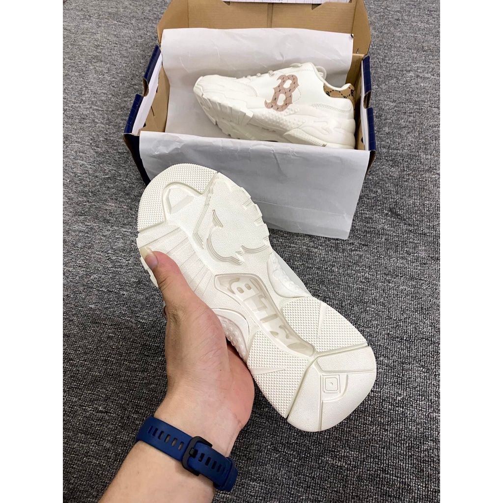 Giày thể thao sneaker mlb chữ b nâu bản cao cấp độn đề nam nữ ảnh thật +freeship