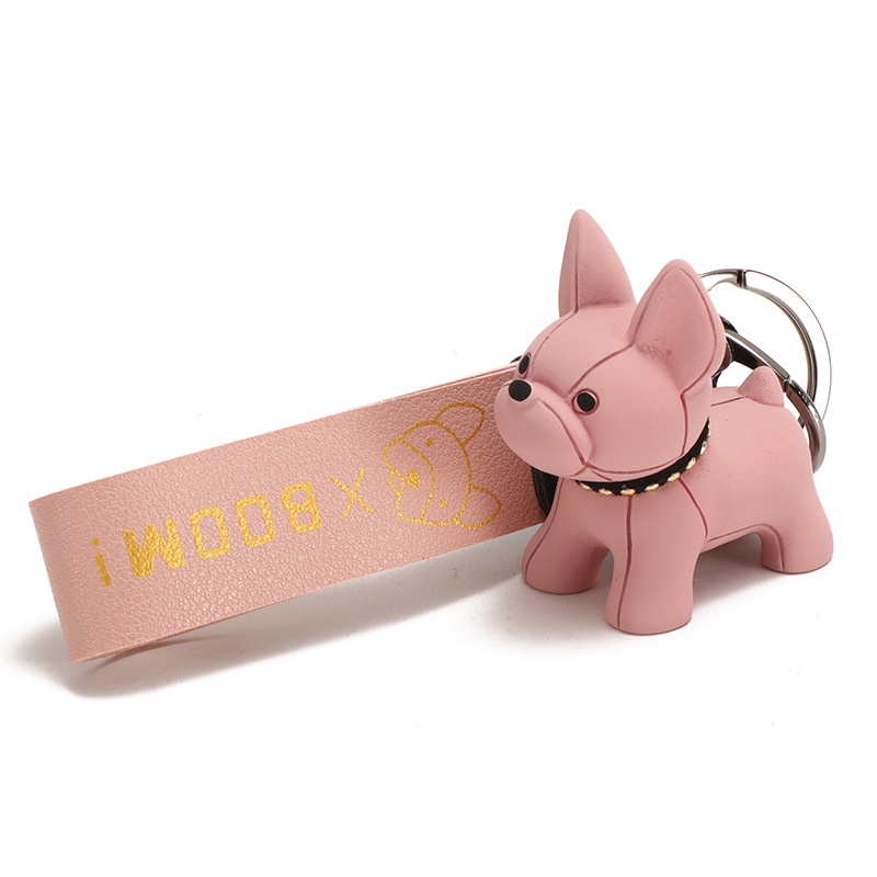 Móc khóa cute cún Bulldog treo ba lô dễ thương, móc chìa khóa xe máy hình chó đẹp phong cách Hàn Quốc DOITNOW MK63