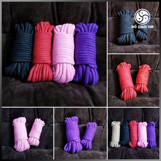 Dây cotton cuộn 10m đen đỏ hồng tím