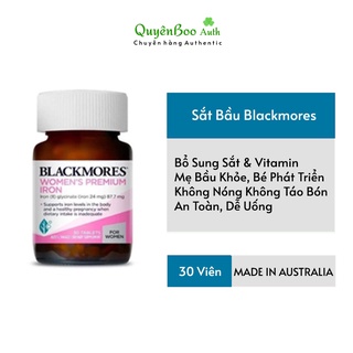 Viên uống bổ sung sắt cho bà bầu Pregnancy Iron Blackmores Úc 30 viên